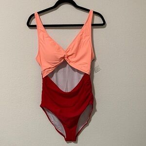 Women’s One Piece Swimsuit V-neck Ruched Bathing Suit Swimwear High Cut